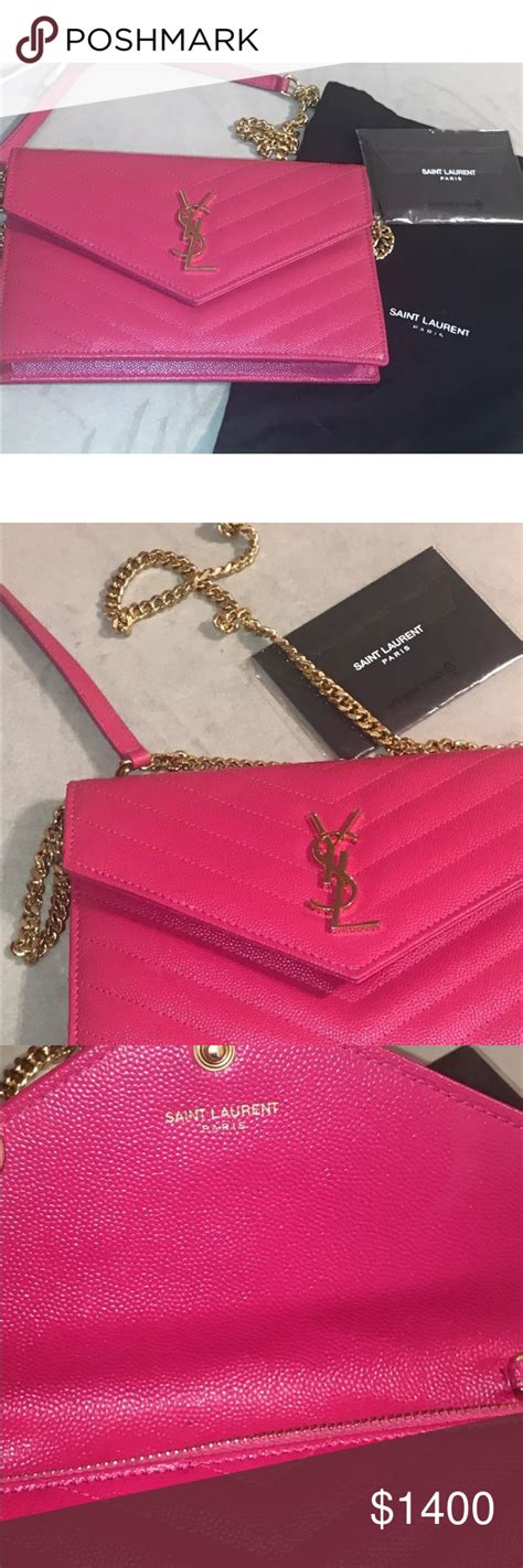 ysl pink chain wallet|farfetch YSL wallet.